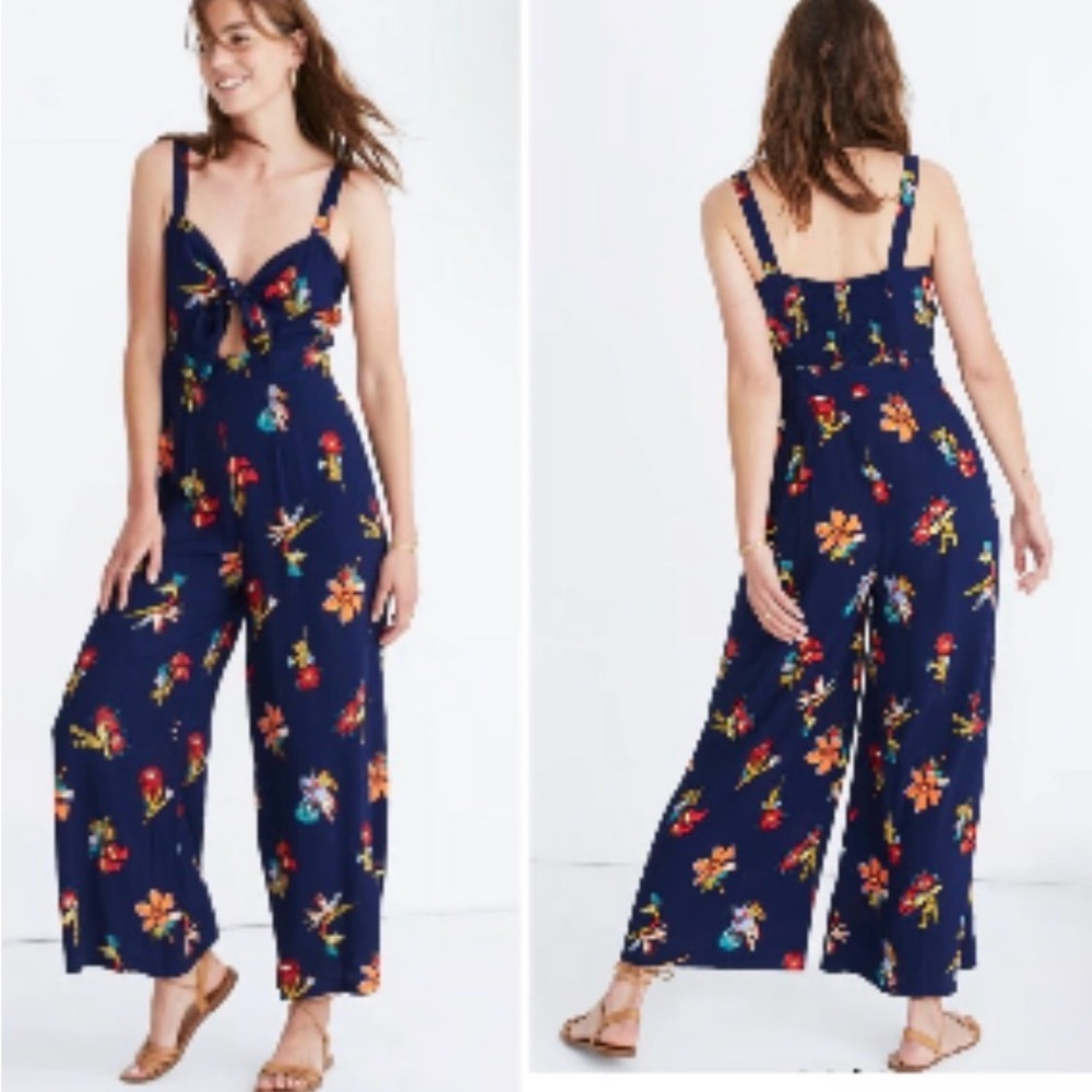 Madewell Plumeria Navy Jumpsuit